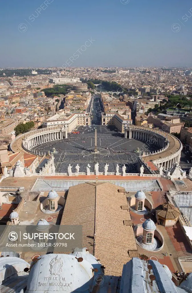 Italy, Rome, Vatican City, Saint Peter´s Square, seen from Basilica of Saint Peter