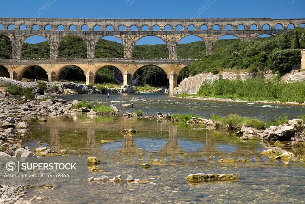 France, Provence, Pont du Gard, Aqueduct
