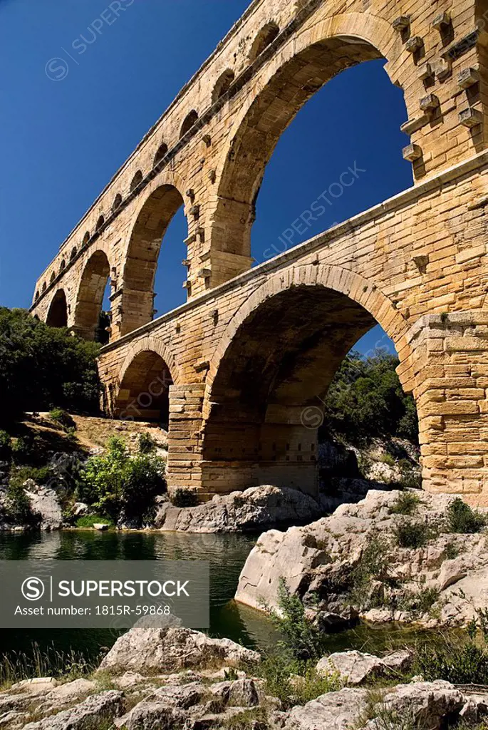 France, Provence, Pont du Gard, Aqueduct
