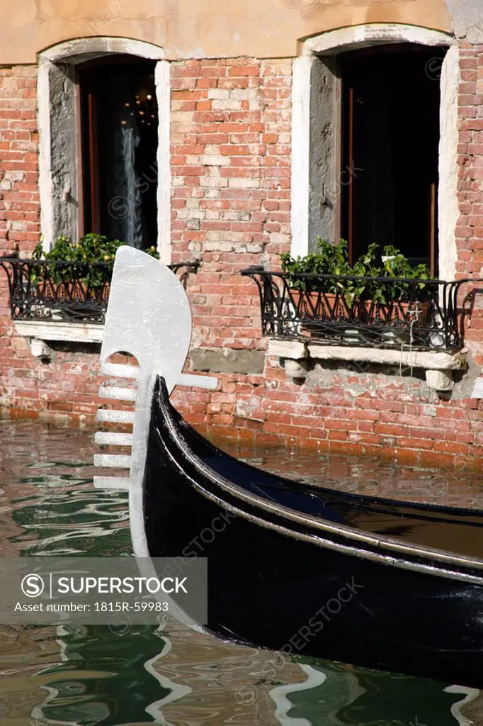 Italy, Venice, Gondola, Bow decoration