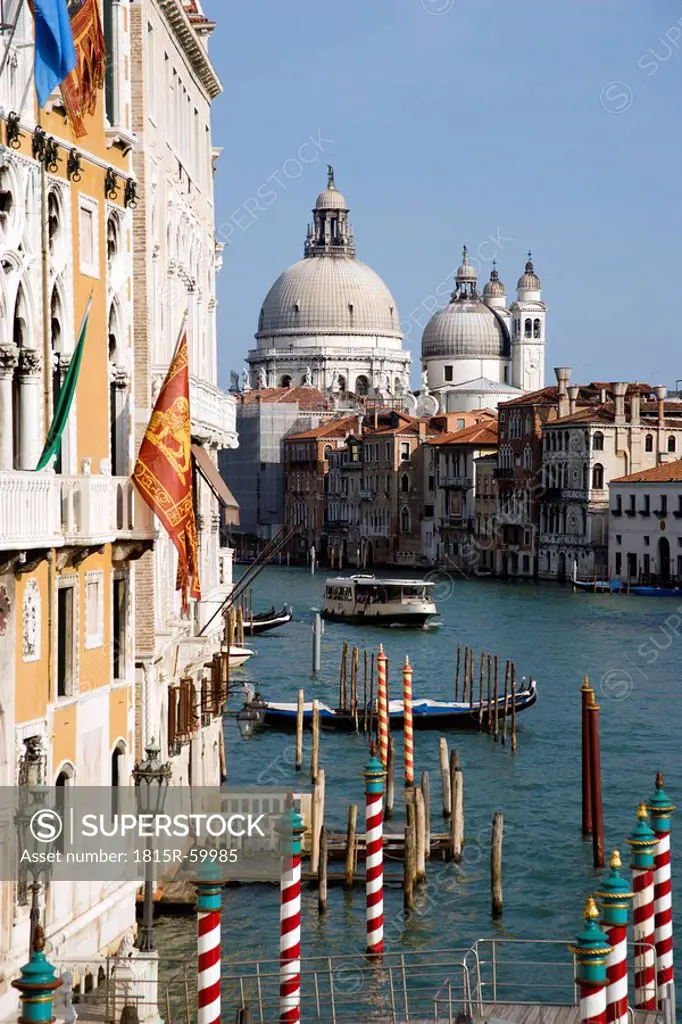 Italy, Venice, Grand Canal, Santa Maria della Salute in background