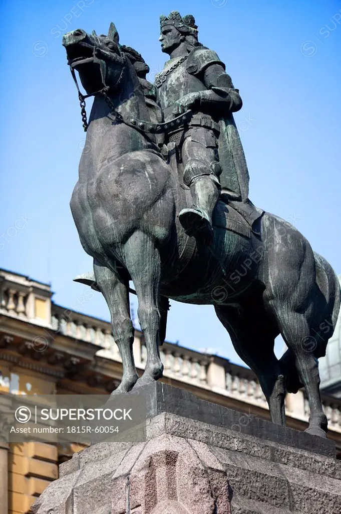 Poland, Cracow, Equestrian statue, close_up