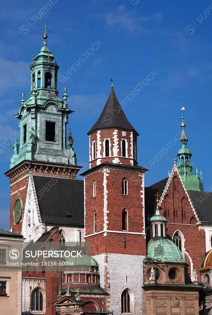 Poland, Cracow, The facade of Wawel Cathedral