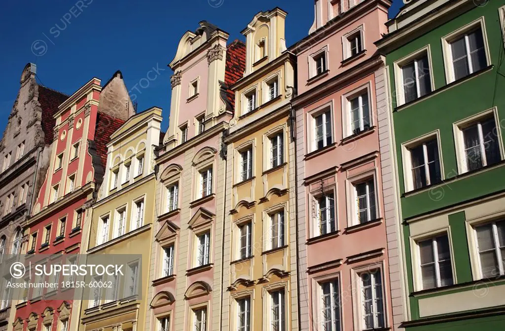 Poland, Wroclaw, Old buildings, facades