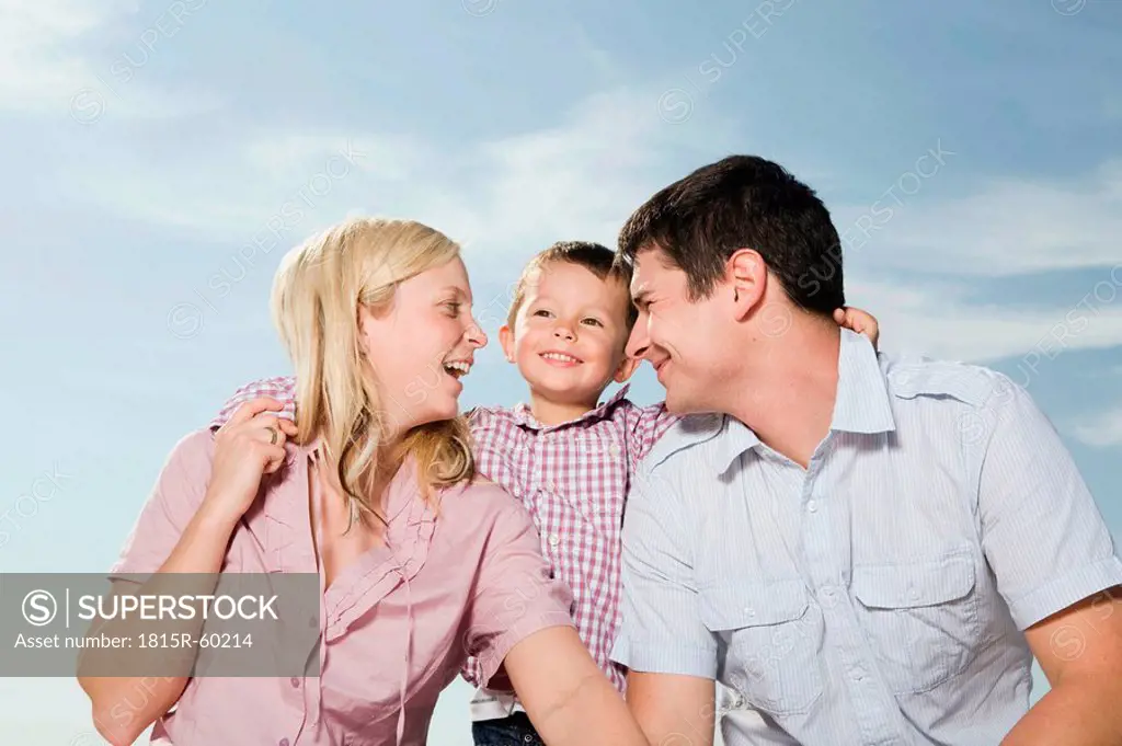 Germany, Schleswig Holstein, Amrum, Family together, laughing, portrait