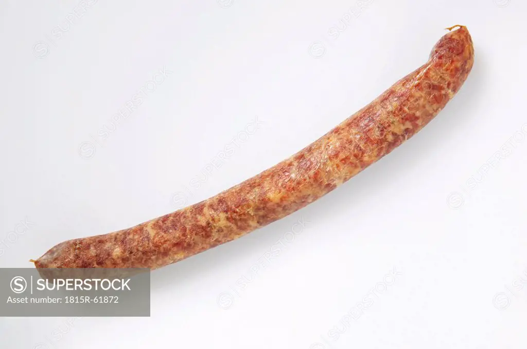 Smoked sausage, elevated view