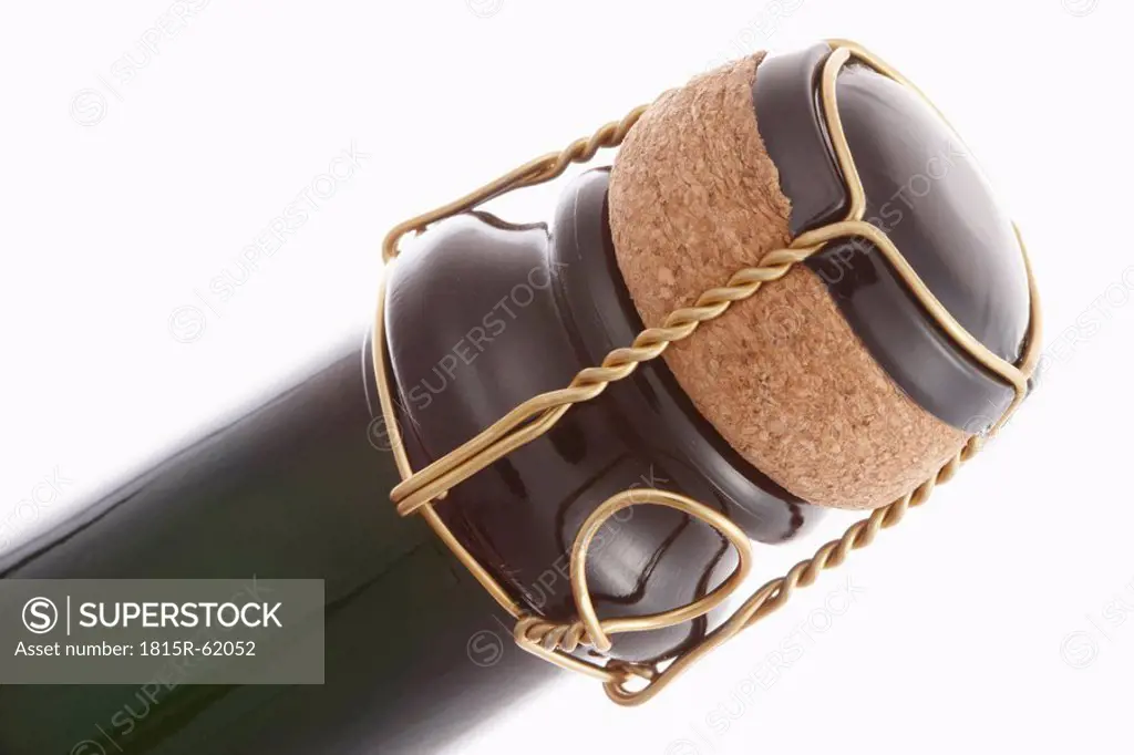 Champagne bottle, close_up