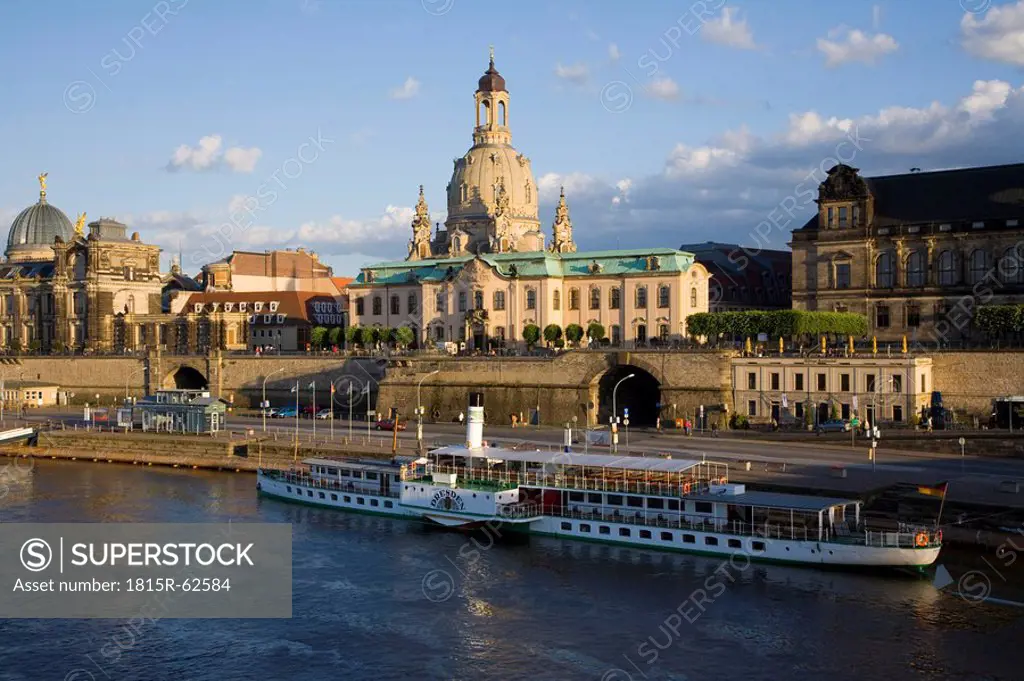 Germany, Dresden, Elbe river and waterfront