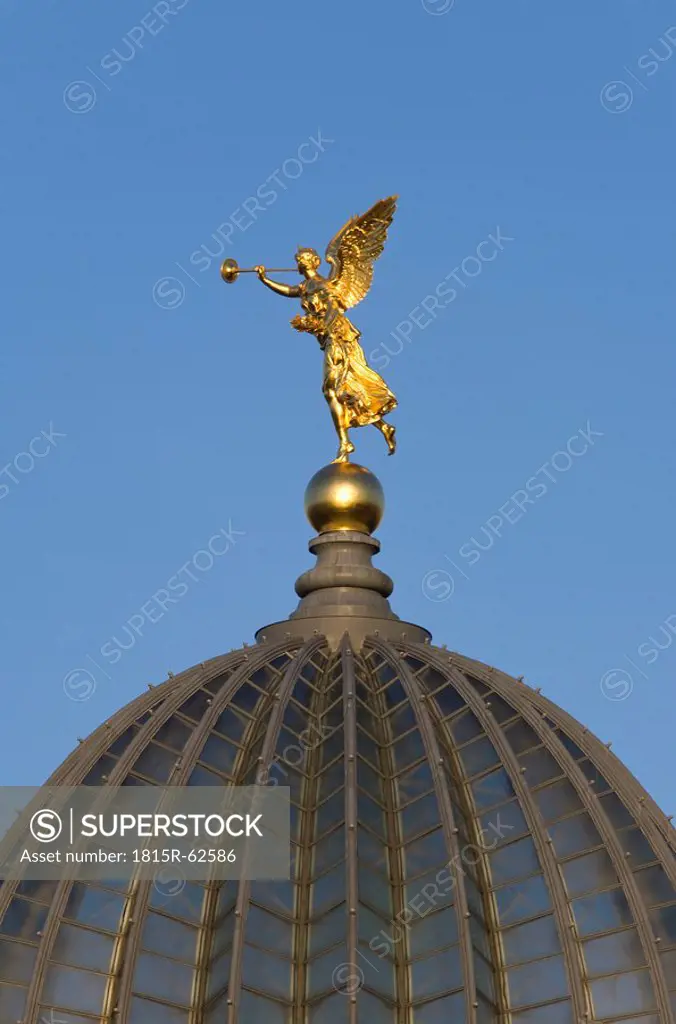 Germany, Dresden, Golden angle on cupola of the University of Visual Arts