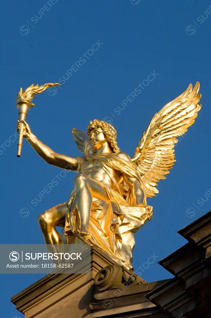 Germany, Dresden, University of Visual Arts, Statue of Eros, close_up
