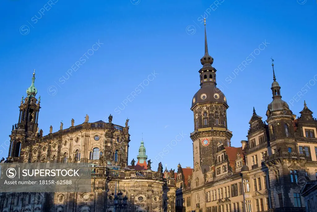 Germany, Dresden, Hofkirche, Castle and Tower