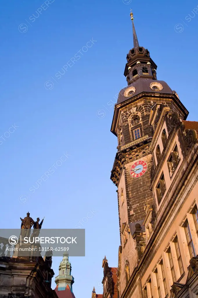 Germany, Dresden, Hausmannsturm, low angle view