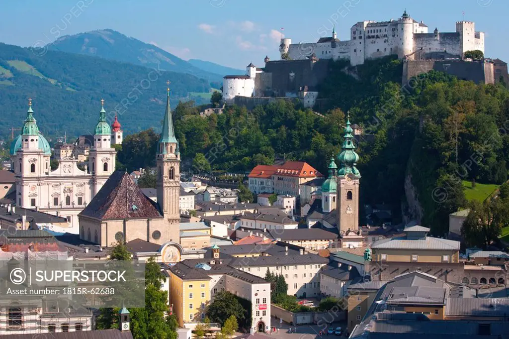 Austria, Salzburg, Hohensalzburg Fortress and city