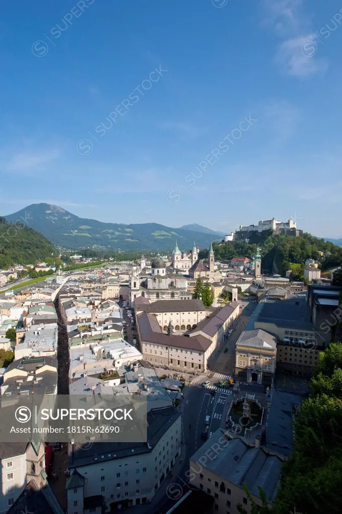 Austria, Salzburg, Stadtansicht, Hohensalzburg Fortress in background
