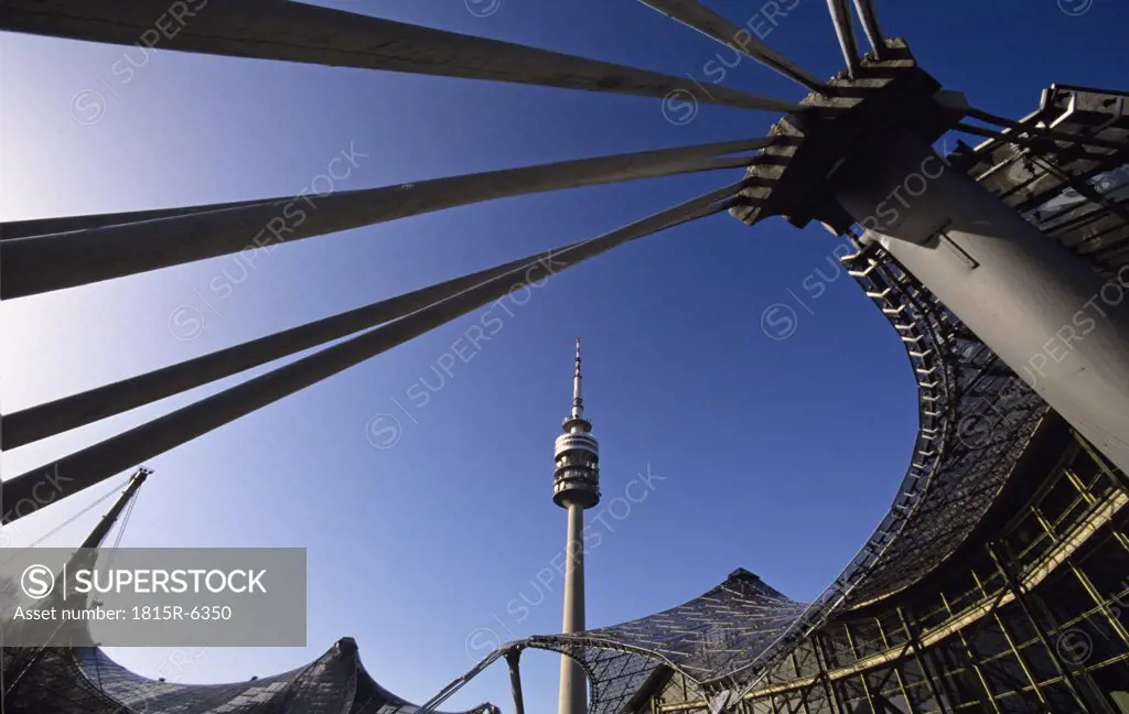Germany, Bavaria, Munich, Olympiapark with tv tower