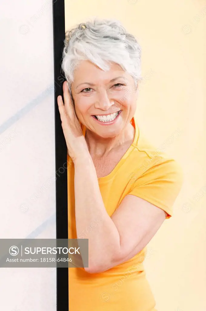Senior woman smiling, portrait, close_up