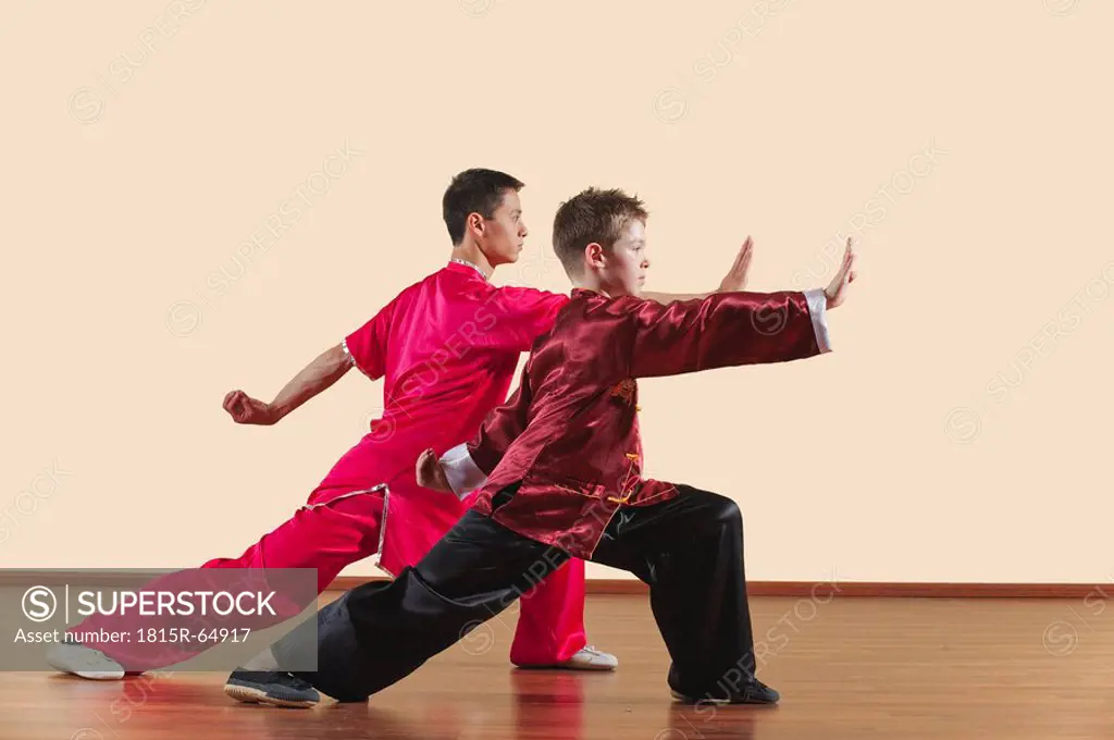 Kung Fu, Changquan, Gongbu goushou tuizhang, Long Fist Style, Kung Fu instructor and boy 10_11