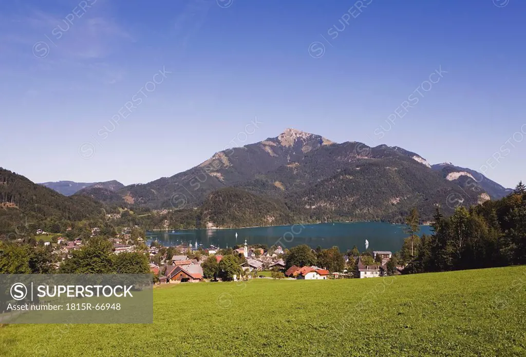 Austria, Lake Wolfgangsee, St. Gilgen, Schafberg mountain