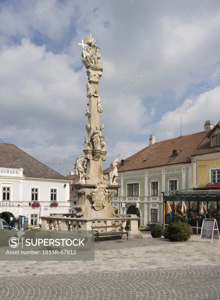 Austria, Weitra, town center, trinity pillar