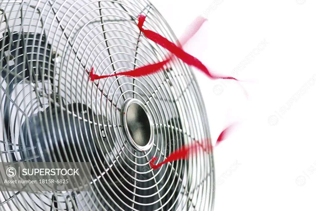 Ventilator and red bands, close-up