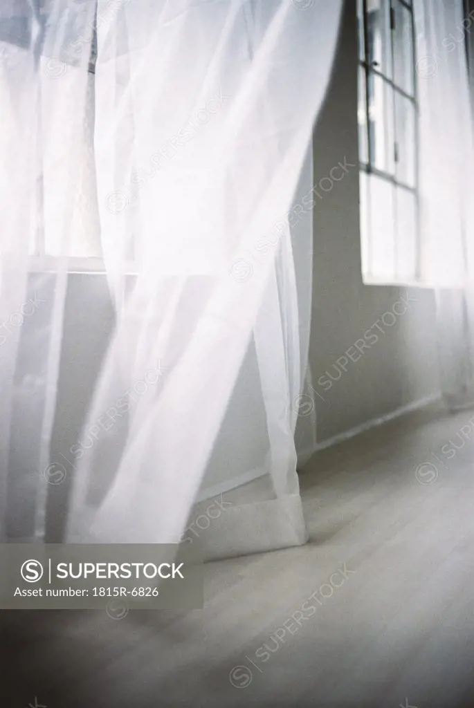 Blowing white curtain