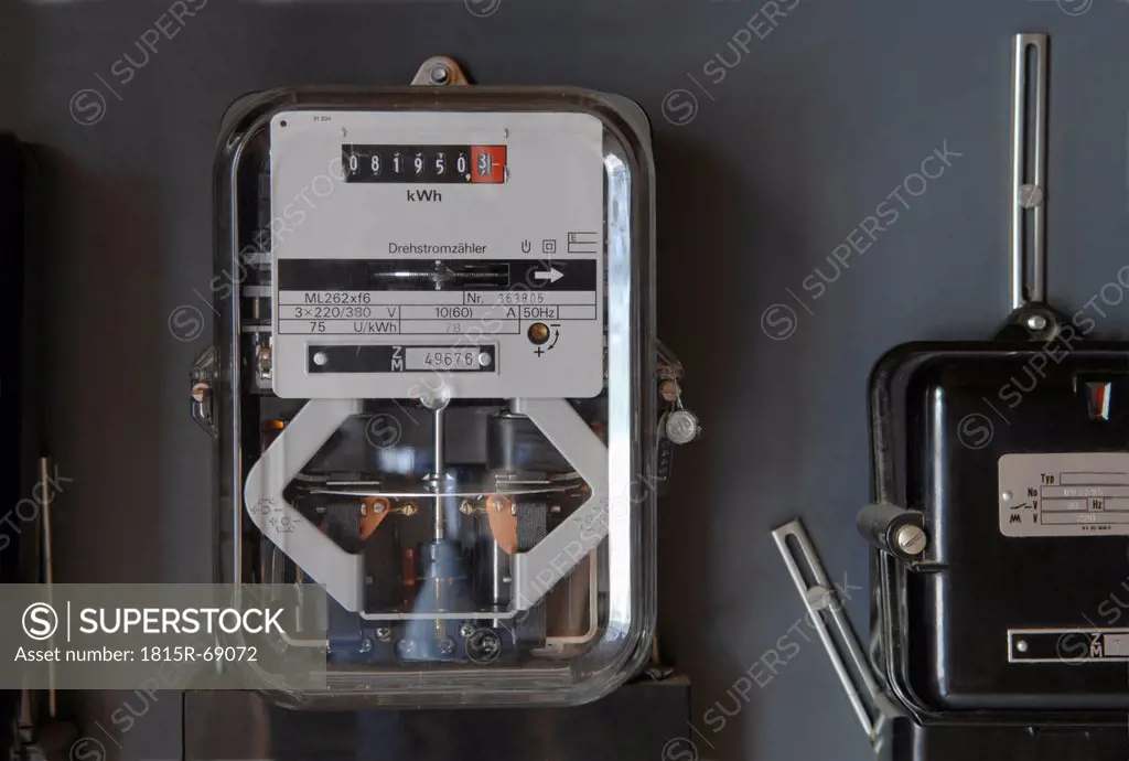 Close up of electricity meter.