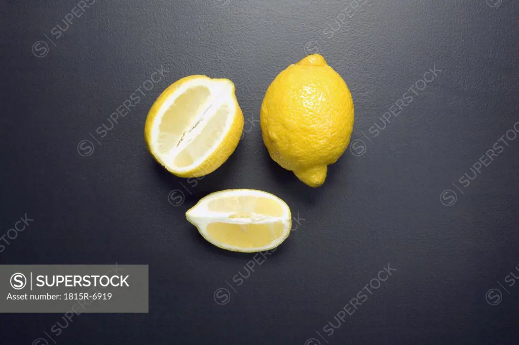 Lemons and rosemary, elevated view