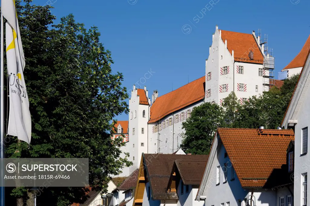 Germany, Bavaria, Allgaeu, Füssen, View of Hohes Schloss castle