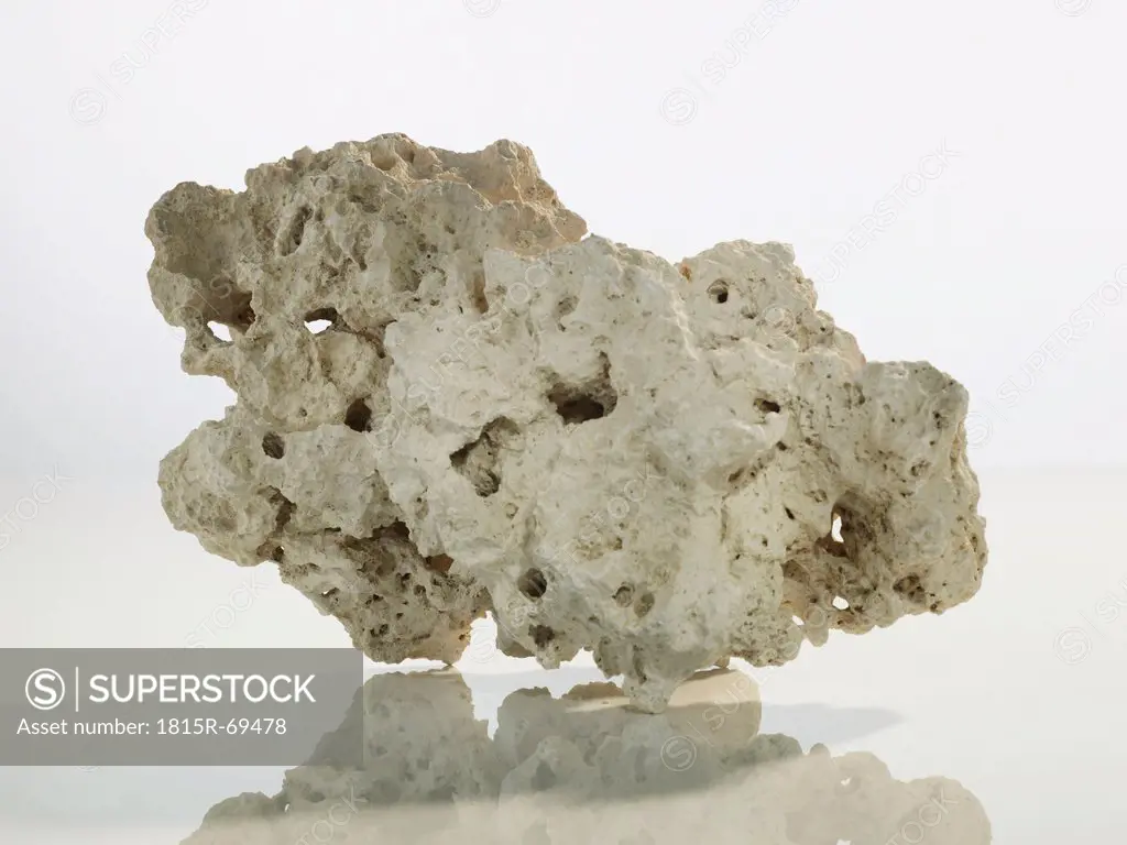 Close up of limestone on white background