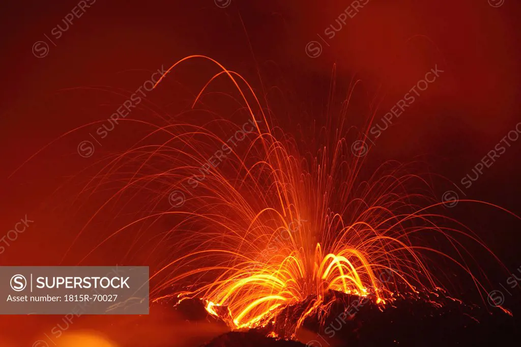 Close up of volcanic eruption