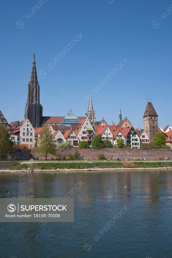 Germany, Ulm, View of city with danube river