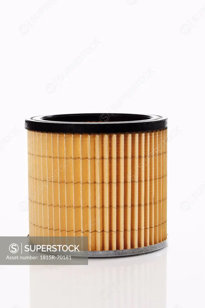 Vacuum cleaner filter on white background