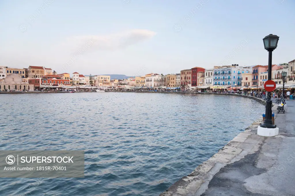 Greece, Crete, Chania, View of background people
