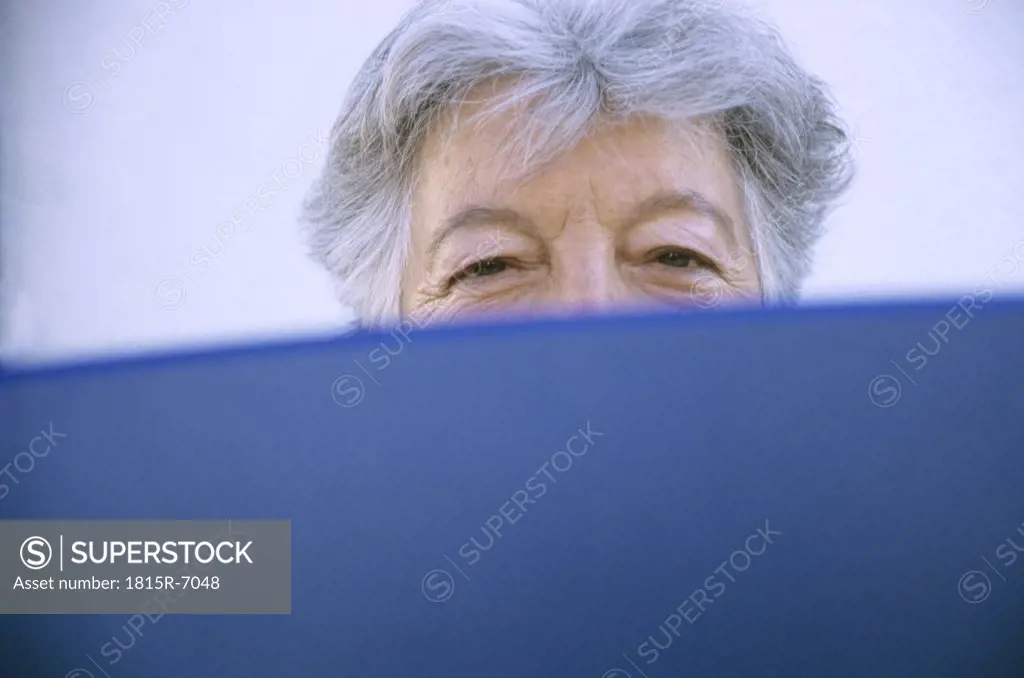 Eye of senior woman, close up