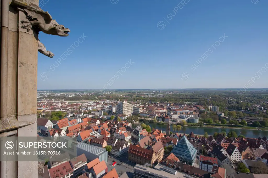 Germany, Ulm, View of city from ulmer muenster church