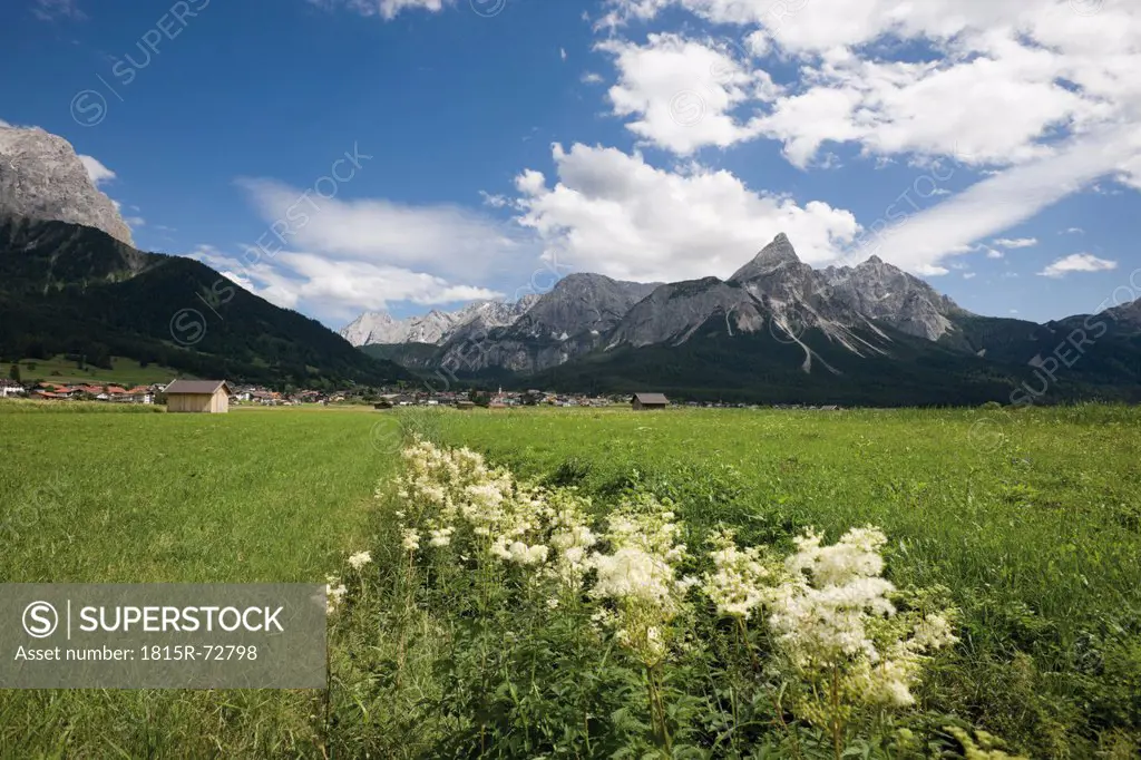 Austria, Tyrol, Mieming, View of Karwendel mountain ranges