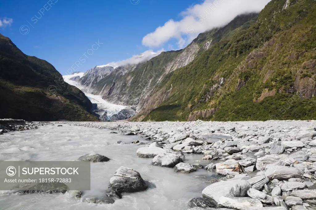 New Zealand, South Island, View of westland national park with peter´s pool and franz josef glacier