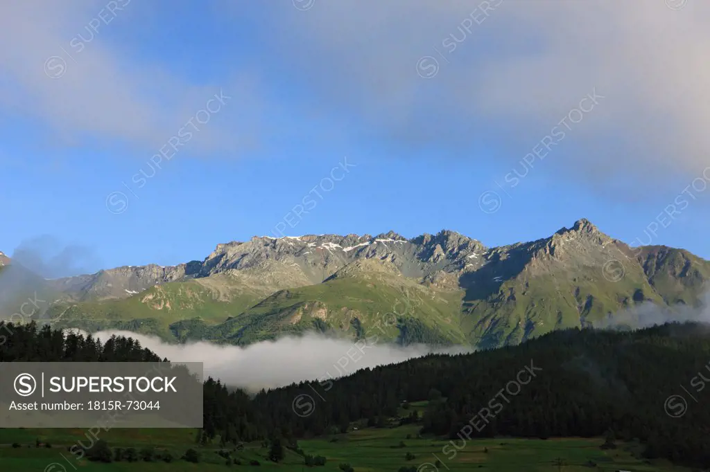 Austria, Tyrol, Kaunertal, View of rural scene with mountain ranges
