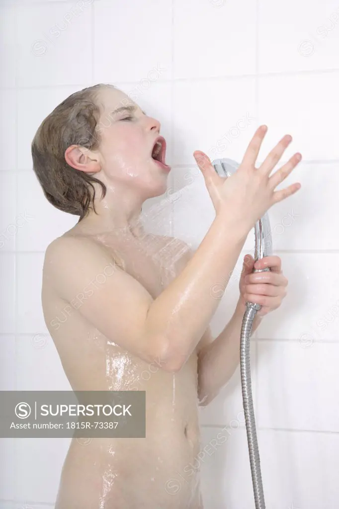 Boy 12_13 years Having Bath