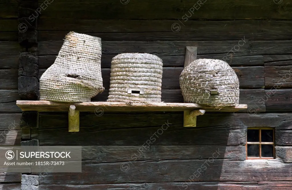 Austria, Styria, Stuebing, Close up of old wooden bee hive in farmhouse