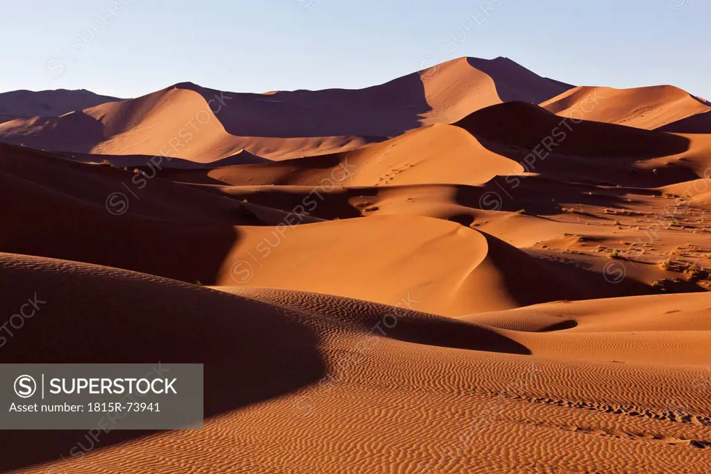 Africa, Namibia, Namib Naukluft National Park, View of sand dunes at the naravlei in the namib desert