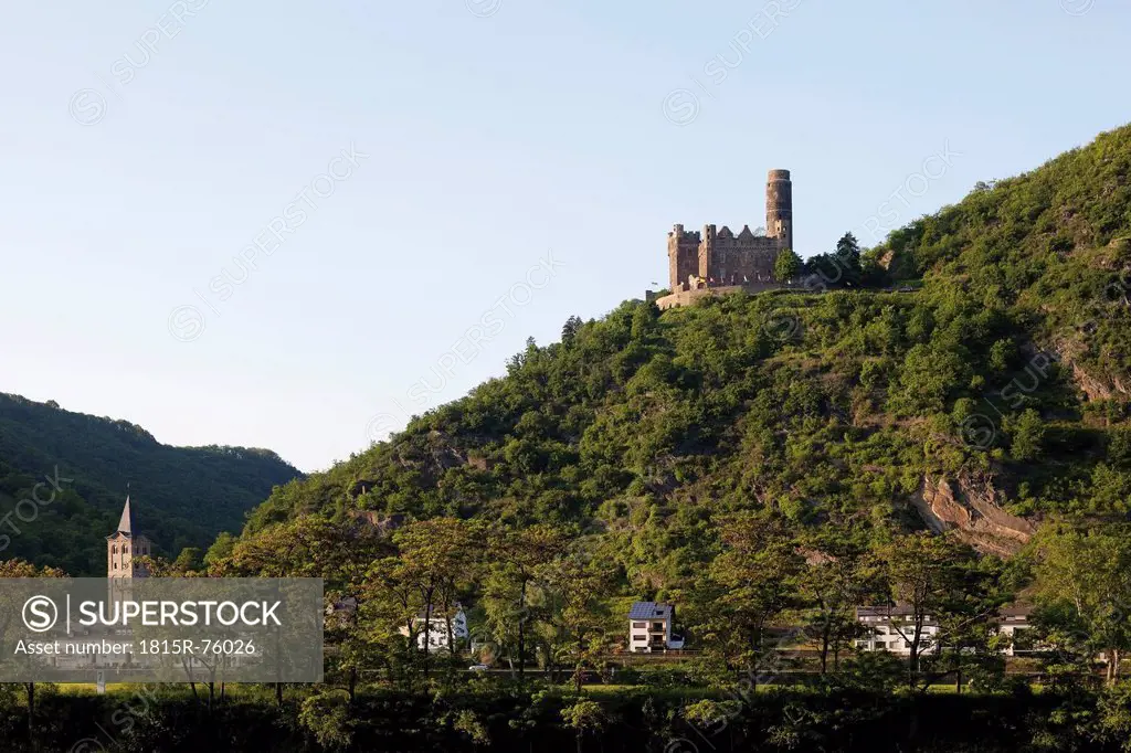 Europe, Germany, Rhineland_Palatinate, View of maus castle
