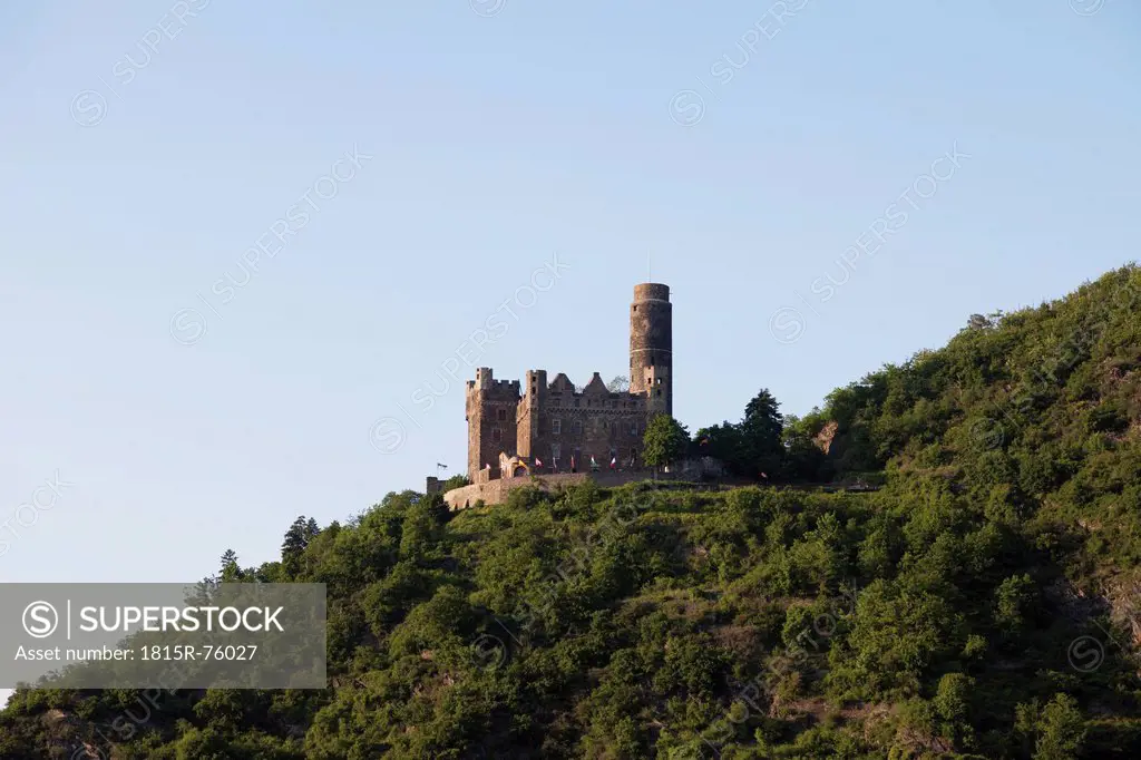 Europe, Germany, Rhineland_Palatinate, View of maus castle