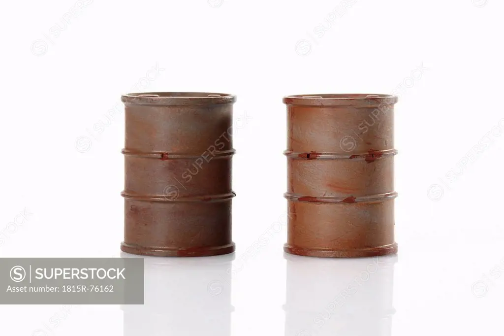 Two barrels on white background