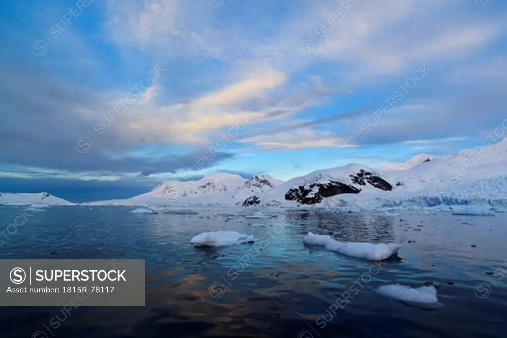 South Atlantic Ocean, Antarctica, Antarctic Peninsula, Gerlache Strait, Icebergs at paradise bay