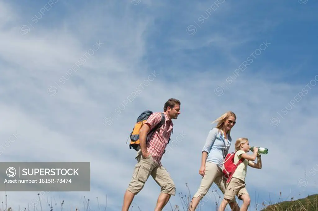 Austria, Salzburg Country, Filzmoos, Family hiking on alpine