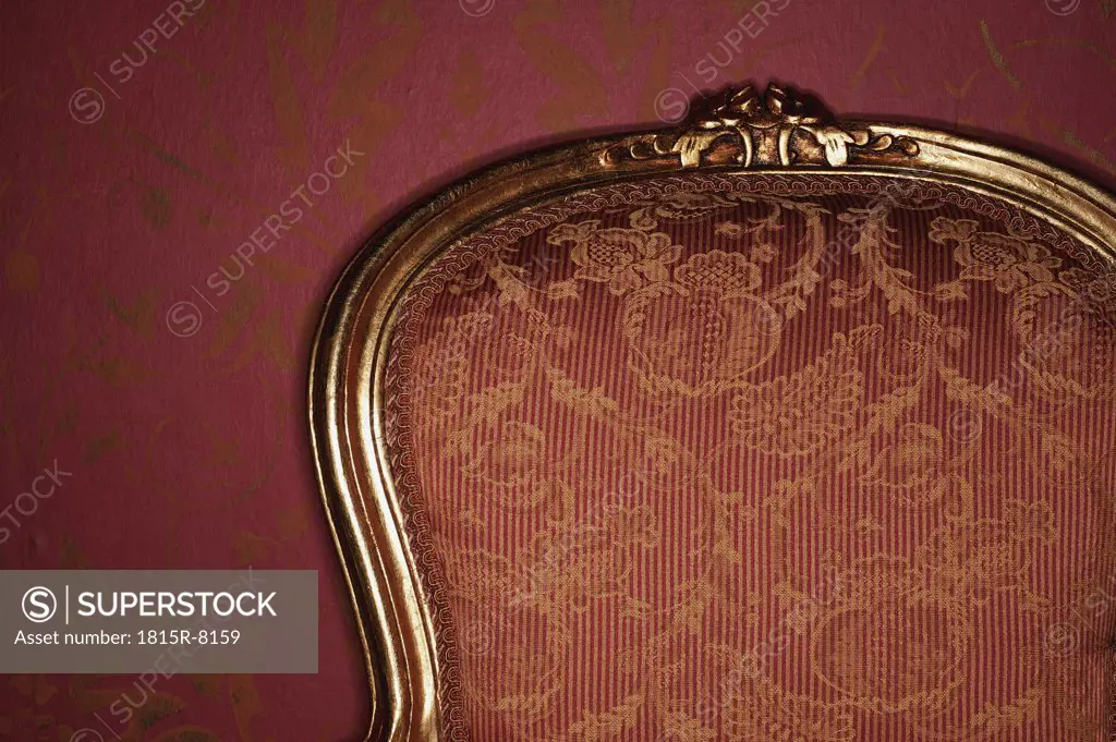Ornate antique armchair, close-up