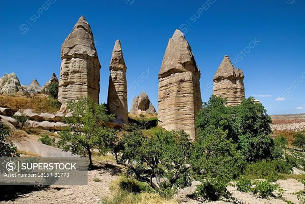 Turkey, Cappadocia, Goreme, View of rock formation