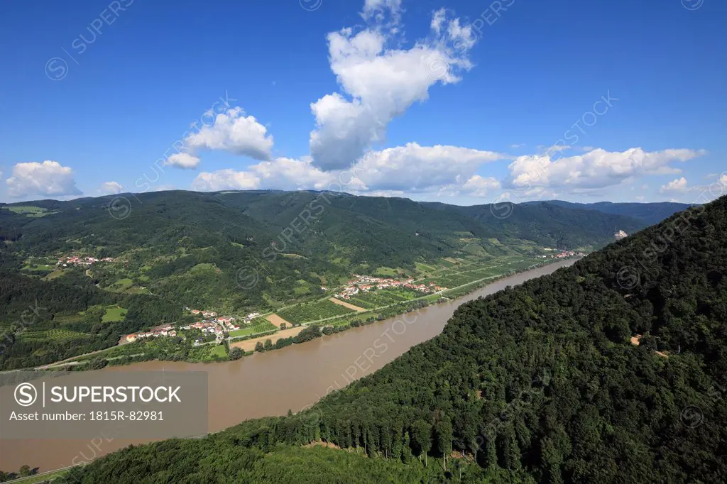 Austria, Lower Austria, View of mountains and danube river