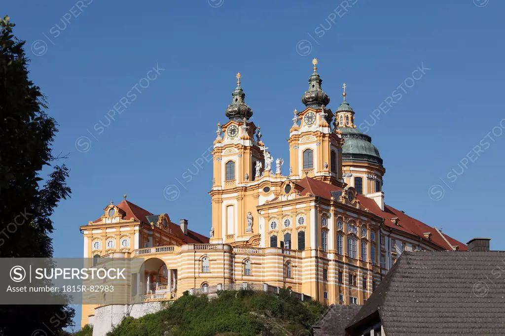 Austria, Lower Austrai, Wachau, Mostviertel, Waldviertel, View of stift melk abbey